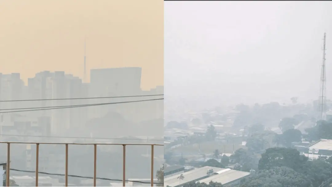 Manaus com qualidade do ar severa em áreas como Careiro da Várzea, com alerta da Defesa Civil. A gente precisa usar más…
