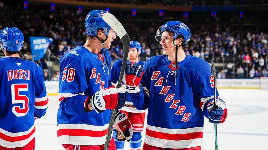 Rangers contra Capitals hoje, jogo principal com Igor Shesterkin no gol, que tem uma média de 1.76 gols contra por jogo…