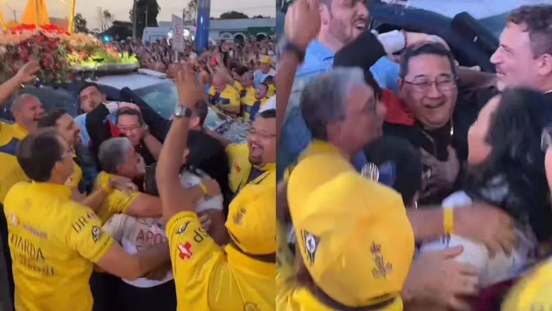 Dom Júlio Akamine e Dom Paulo Andreolli pulando com a Guarda de Nazaré em Marituba. Ver essa alegria junta com a fé dur…