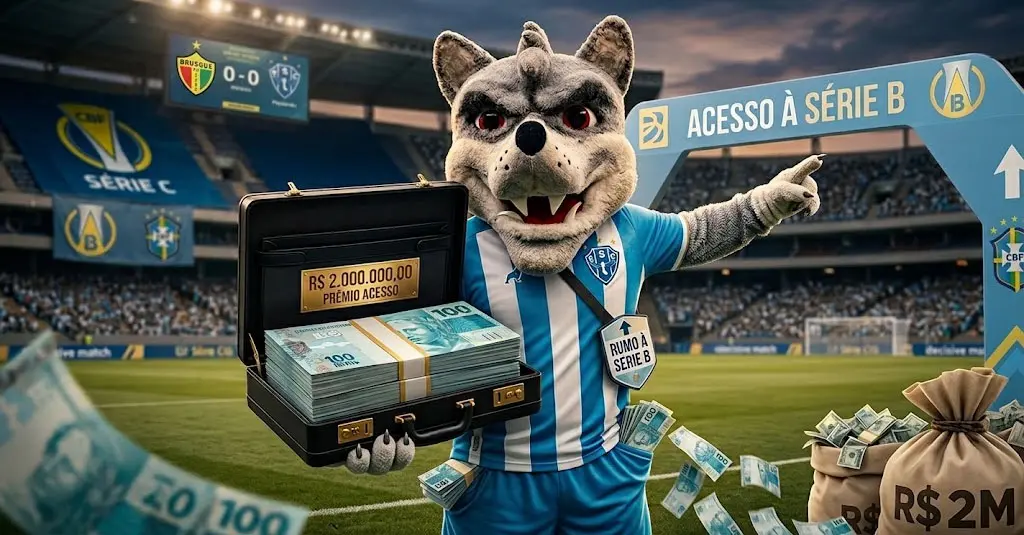 Paysandu aumentou o prêmio de acesso para R$ 2 milhões, subindo de R$ 1,5 milhão, antes da decisão contra o Brusque. In…