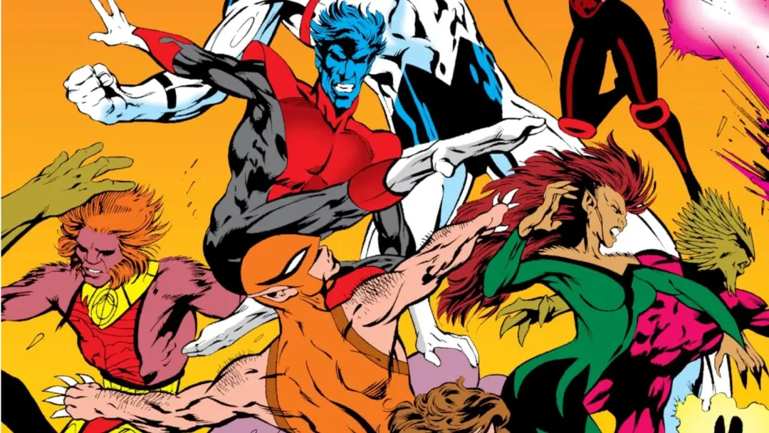 Excalibur, equipe mutante de 1987, juntou Nightcrawler, Phoenix II e Kitty Pryde com Captain Britain e Meggan. A combin…